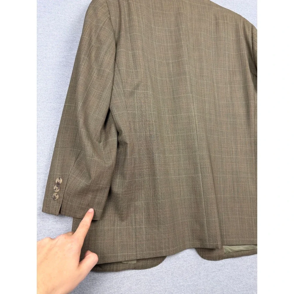 Ermenegildo Zegna Neiman Marcus Blazer Mens Olive Brown Super 100s Wool 3-Button